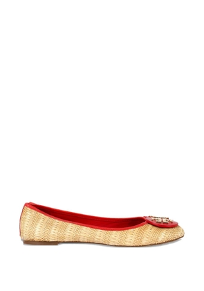 Tory Burch Reva raffia-effect ballet flats - Neutrals