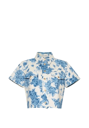Cara Cara Paro floral-pattern cropped shirt - Neutrals
