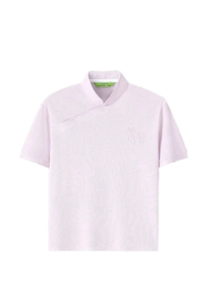 Shanghai Tang horse-embroidered polo top - Pink