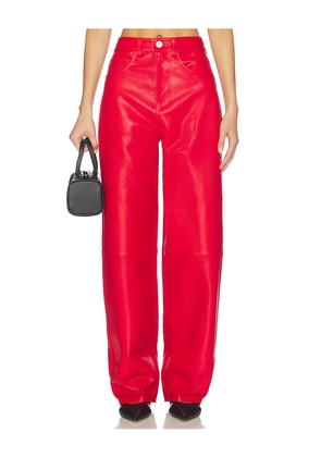 Rohe Baggy Leather Trouser in Red. Size 38. Also in 32, 36.