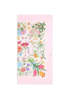 Gucci floral-print scarf - Pink