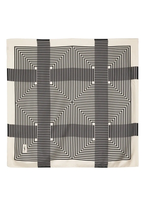 Saint Laurent square-shape silk scarf - Neutrals
