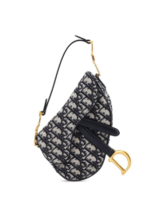 Christian Dior Pre-Owned Saddle Handbag Oblique Canvas Mini shoulder bag - Blue