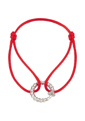 Mateo Screw Red Nylon Cord Bracelet - Silver