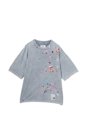 Maison MIHARA YASUHIRO kid sticker-print bleached T-shirt - Grey