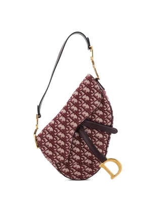 Christian Dior Pre-Owned Saddle Handbag Oblique Canvas Medium shoulder bag - Red