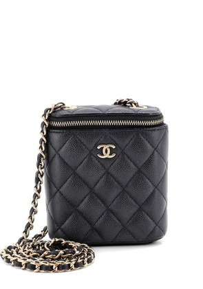 CHANEL Pre-Owned Vertical Classic Vanity Case with Chain Quilted Caviar Mini shoulder bag - Black
