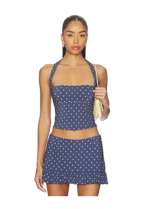 Tiger Mist Rio Halter Tie Bustier Top in Navy. Size S. Also in M, L, XL.
