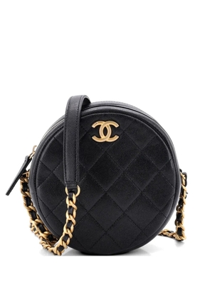 CHANEL Pre-Owned Round Chain Quilted Caviar Small crossbody bag - Black