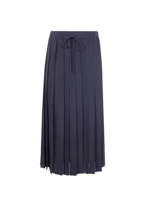 Mantu pleated drawstring midi skirt - Blue