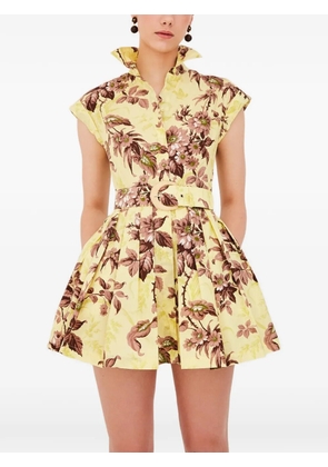 Cara Cara Octavia belted floral-print mini dress - Yellow