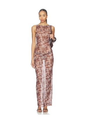 superdown Daranna Maxi Dress in Brown. Size XS. Also in XXS, S, M, L, XL.
