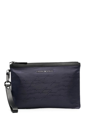 Emporio Armani logo-plaque wash-bag - Blue