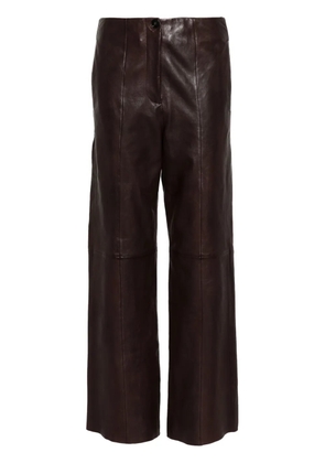 Forte Forte leather straight-leg trousers - Brown