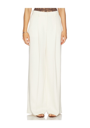 Theory Oversize Wide Pleated Trouser in Ivory. Size 2. Also in 0, 4, 8, 10.