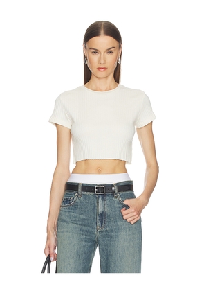RE/DONE Cropped 60s Slim Tee in White. Size XS. Also in S, M, L.