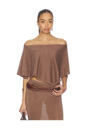 superdown Shelly Off Shoulder Top in Brown. Size XS. Also in S, M, L.