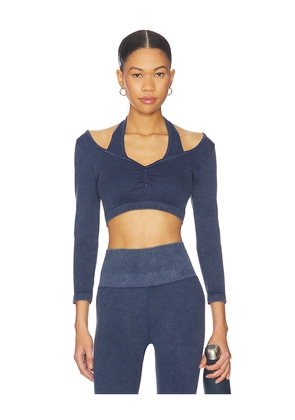 Spiritual Gangster Sun Bleached Grace Long Sleeve Top in Blue. Size XS/S. Also in M/L.