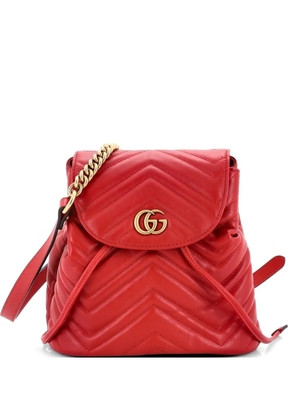 Gucci Pre-Owned GG Marmont Drawstring Matelasse Leather Mini backpack - Red