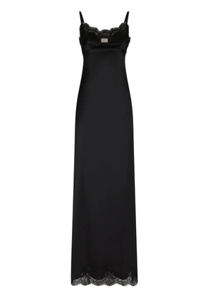Dolce & Gabbana lace-trimmed satin gown - Black