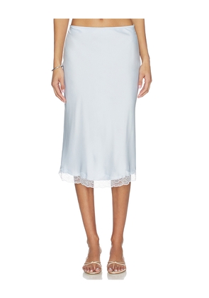 Rue Sophie Alva Lace Hem Skirt in Baby Blue. Size S. Also in XS, M, L.