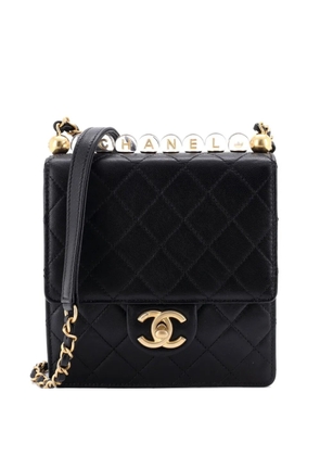 CHANEL Pre-Owned Chic Pearls Flap Bag Quilted Goatskin with Acrylic Beads Mini crossbody bag - Black