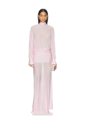 SEROYA Swan Maxi Dress in Pink. Size M. Also in XL.