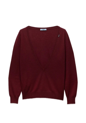 Prada cashmere V-neck sweater - Red