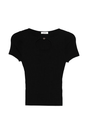 SANDRO cu-tout ribbed T-shirt - Black