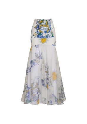 Amir Slama patterned skirt - White