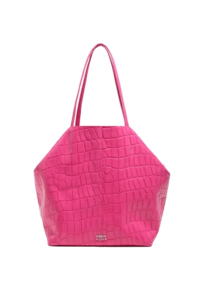 Bimba y Lola large leather-embossed tote bag - Pink
