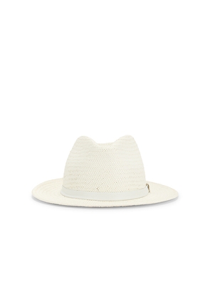 Rag & Bone Packable Straw Fedora Hat in Neutral. Size S/M. Also in M/L.
