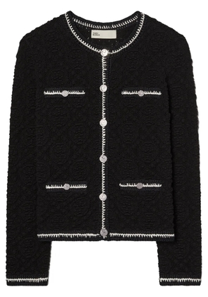 Tory Burch Kendra logo lace cardigan - Black