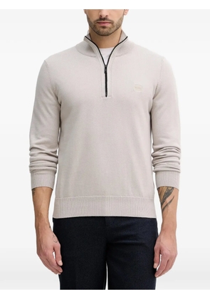 BOSS zip mock-neck sweater - Neutrals