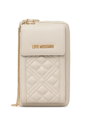Love Moschino quilted chain-strap phone bag - Neutrals