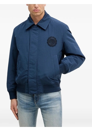 BOSS logo-appliqué bomber jacket - Blue