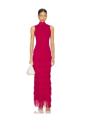 Yellow The Label Phoebe Fringe Dress in Red. Size S. Also in XS, M, L.