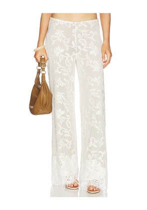 Yellow The Label Lottie Lace Pant in White. Size S. Also in XS, L.