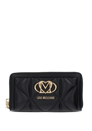 Love Moschino quilted logo-detail wallet - Black