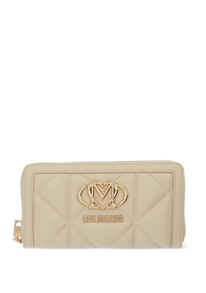 Love Moschino quilted logo-motif wallet - Neutrals