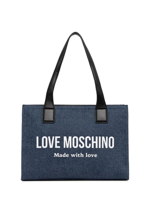 Love Moschino logo-print tote bag - Blue