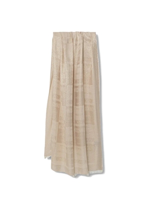 Moschino logo-jacquard scarf - Neutrals