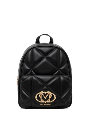 Love Moschino quilted logo-detail backpack - Black