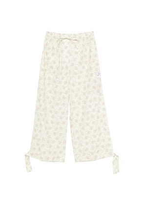 SANDRO Davi floral-print tie-detail trousers - Green