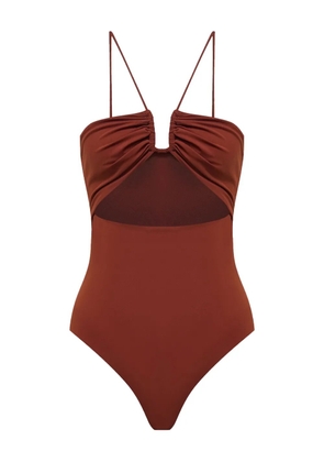 12 STOREEZ cut-out swimsuit - Brown