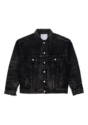 Junya Watanabe MAN distressed-finish denim jacket - Black