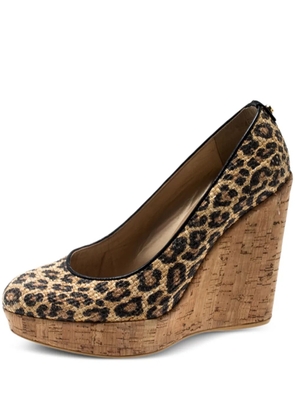 Stuart Weitzman 125mm leopard-print wedge pumps - Neutrals