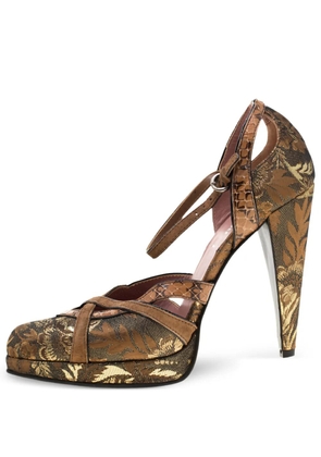 Miu Miu Pre-Owned 2024 120mm brocade sandals - Brown