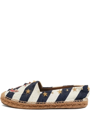 Dolce & Gabbana Pre-Owned studed-embellished striped espadrilles - Blue