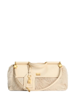 Dolce & Gabbana medium My Sicily fur-panel tote bag - Neutrals